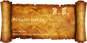 Mityin Bella névjegykártya